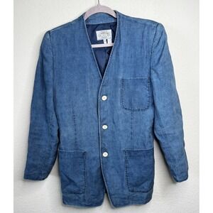 Vintage Armani Jeans Women's S 100% Linen Blazer Jacket 80s 90s Heritage Preppy